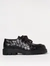Bottega Veneta Haddock Lace Up Deep Calf Weave In Schwarz
