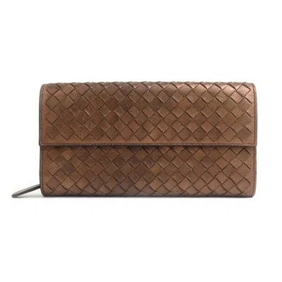 Pre-owned Bottega Veneta Bronze Leather Coin Purse/coin Case ()