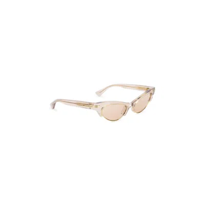 Bottega Veneta Brown Acetate Cat Eye Show Sunglasses In Neutral