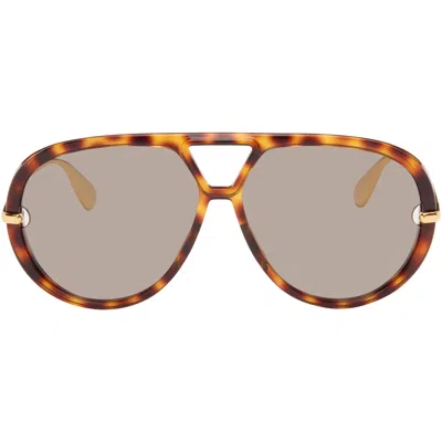 Bottega Veneta Elegant Metal Temples Sunglasses With Gold Finish In Multi