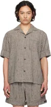Bottega Veneta Brown & Off-white Knotted Viscose Check Shirt In 9133