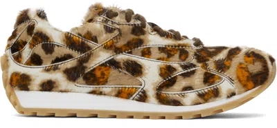 Bottega Veneta Orbit Jaguar-print Calf Hair Fashion Sneakers In Brown