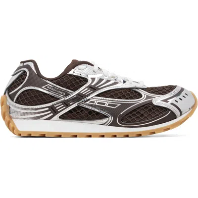 Bottega Veneta Brown & Silver Orbit Sneakers In Multi