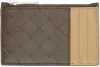 Bottega Veneta Brown & Tan Intrecciato Zippered Card Holder In 3372 Kaki