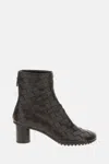 Bottega Veneta Atomic 75 Intrecciato Leather Ankle Boots In Burgundy