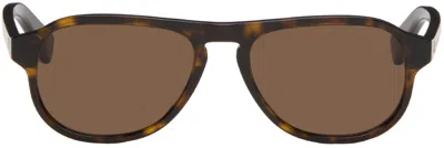 Bottega Veneta Brown Aviator Sunglasses In 002 Havana