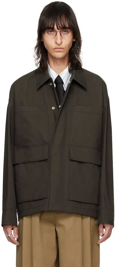 Bottega Veneta Brown Bicolor Jacket In 2113-fondant