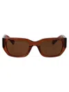 Bottega Veneta Brown-brown-brown Recycled Acetate Sunglasses In Brown
