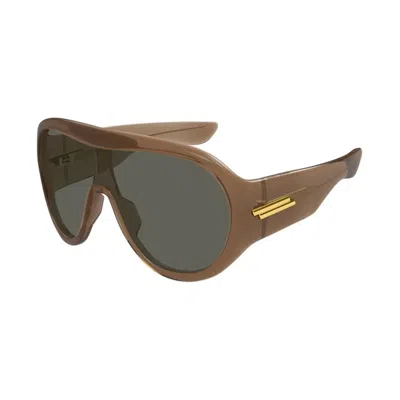 Bottega Veneta Brown-brown-grey Acetate Sunglasses