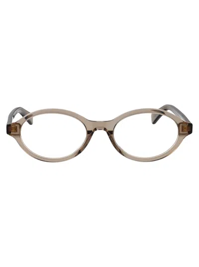 Bottega Veneta Brown-brown-transparent Acetate Glasses In Gray