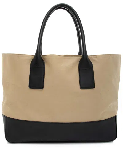 Bottega Veneta Brown Calfskin Two-tone Tote (authentic Pre-loved)