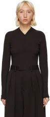 Bottega Veneta Adjustable V-neck Cashmere Bodysuit In 2081 Chocolate