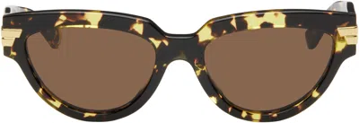Bottega Veneta Brown Cat-eye Sunglasses In 002 Havana