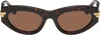 Bottega Veneta Brown Cat-eye Sunglasses In 002 Havana