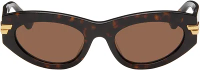 Bottega Veneta Brown Cat-eye Sunglasses In 002 Havana