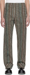 Bottega Veneta Brown Check Trousers In 1191 Bl/brw