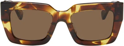Bottega Veneta Brown Classic Square Sunglasses In 005 Havana