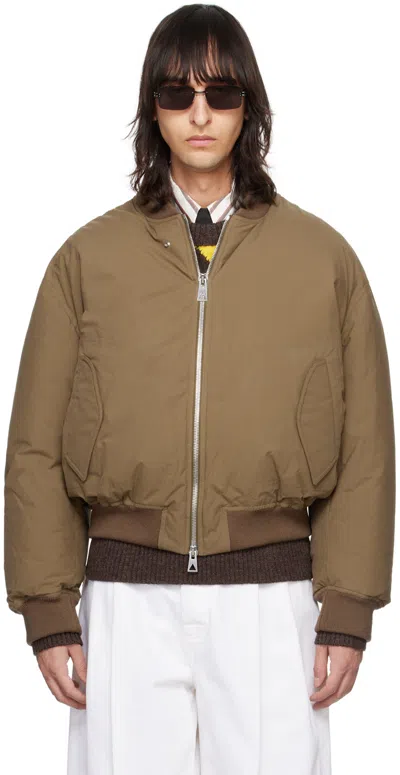 Bottega Veneta Brown Down Bomber Jacket In 9523-liana