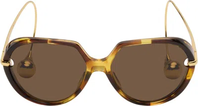 Bottega Veneta Brown Drop Squared Sunglasses