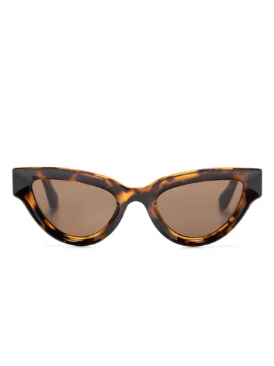 Bottega Veneta Brown Edgy Cat-eye Sunglasses