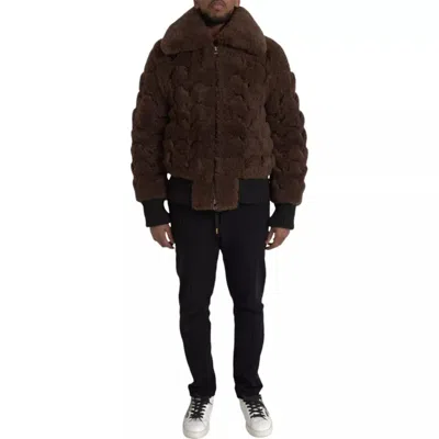 BOTTEGA VENETA BOTTEGA VENETA BROWN FUR LAMB SHEARLING COAT MEN'S JACKET