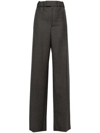 Bottega Veneta Brown Houndstooth-pattern Tailored Trousers
