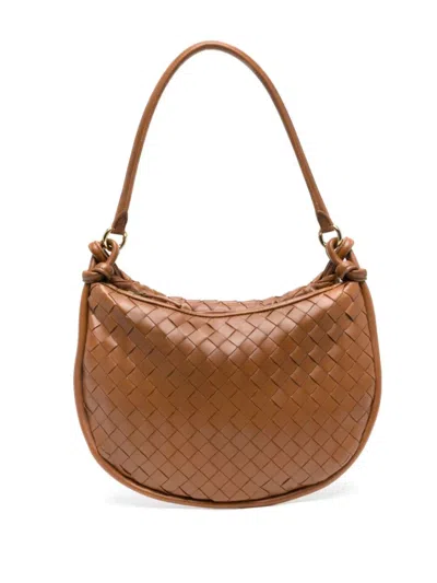 Bottega Veneta Borsa A Spalla Gemelli Media In Brown