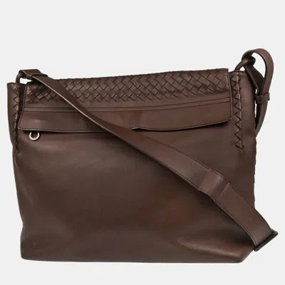 Pre-owned Bottega Veneta Brown Intrecciato Crossbody Shoulder Bag