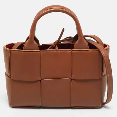 Pre-owned Bottega Veneta Brown Intrecciato Leather Candy Arco Tote
