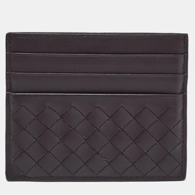 Pre-owned Bottega Veneta Brown Intrecciato Leather Card Holder