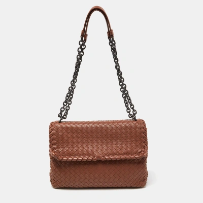 Pre-owned Bottega Veneta Brown Intrecciato Leather Olimpia Shoulder Bag