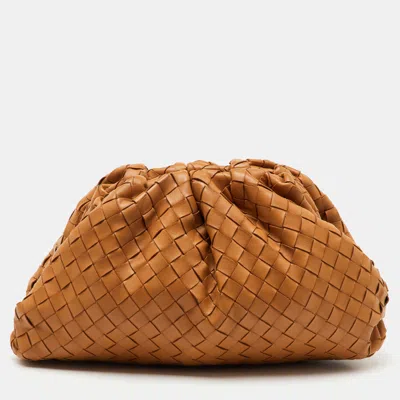 Pre-owned Bottega Veneta Brown Intrecciato Leather Pouch Clutch