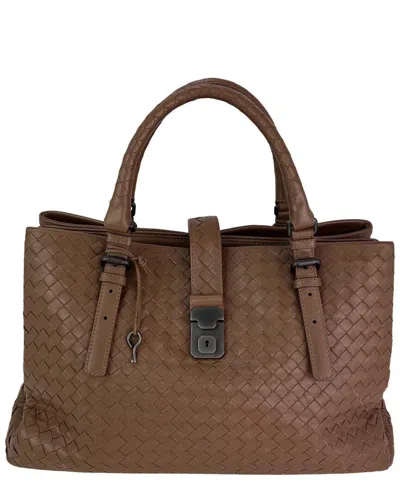 Bottega Veneta Brown Intrecciato Leather Roma Shoulder Bag (authentic Pre-  Loved)
