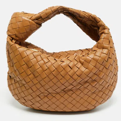 Pre-owned Bottega Veneta Brown Intrecciato Leather Teen Jodie Hobo