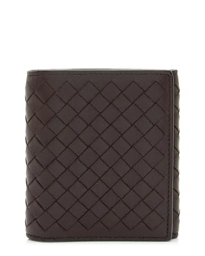 Bottega Veneta Intrecciato Leather Trifold Wallet In Brown