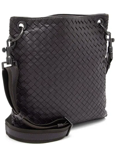 Bottega Veneta Brown Intrecciato Leather Vn Messenger (authentic Pre-loved)