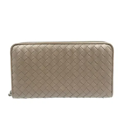 Pre-owned Bottega Veneta Brown Intrecciato Long Wallet (bi-fold) ()