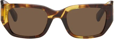 Bottega Veneta Brown Intrecciato Square Sunglasses