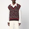 Bottega Veneta Men Brown Jacquard Vest With Matchstick Pattern In Brown
