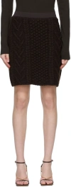 Bottega Veneta Brown Knit Wool Skirt In 2188 Fondente Melang