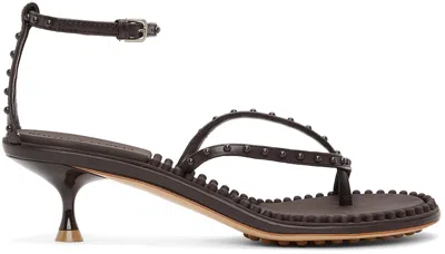 Bottega Veneta Brown Lagoon Bubble Low Sandals In 2113 Fondant