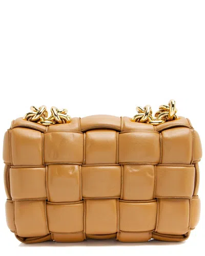 BOTTEGA VENETA BOTTEGA VENETA BROWN LAMBSKIN CASSETTE CHAIN MAXI SHOULDER BAG (AUTHENTIC PRE-  LOVED)