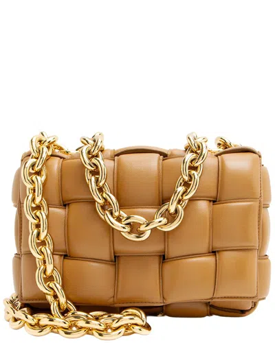 Bottega Veneta Brown Lambskin Cassette Chain Maxi Shoulder Bag (authentic Pre-  Loved)