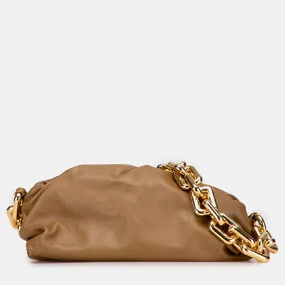 Pre-owned Bottega Veneta Brown Lambskin Chain Pouch