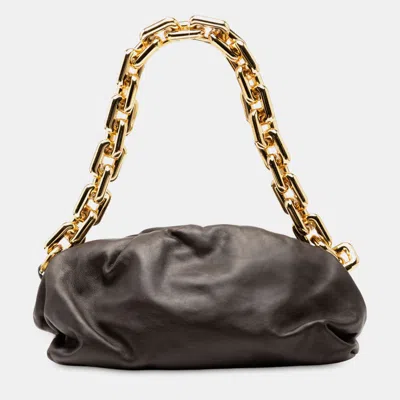 Pre-owned Bottega Veneta Brown Lambskin Chain Pouch