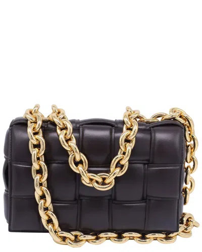 Bottega Veneta Brown Lambskin Leather Cassette Chain Shoulder Bag (authentic  Pre-loved) In Black