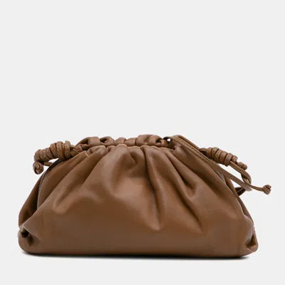Pre-owned Bottega Veneta Brown Lambskin The Mini Pouch