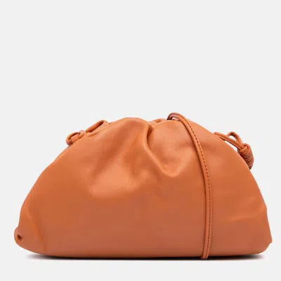 Pre-owned Bottega Veneta Brown Lambskin The Mini Pouch