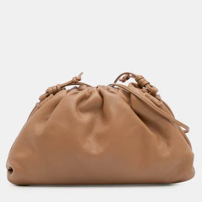 Pre-owned Bottega Veneta Brown Lambskin The Mini Pouch Crossbody