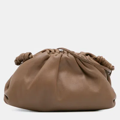 Pre-owned Bottega Veneta Brown Lambskin The Mini Pouch Crossbody